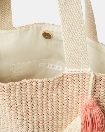 Accessorize Woven Metallic Beach Bag