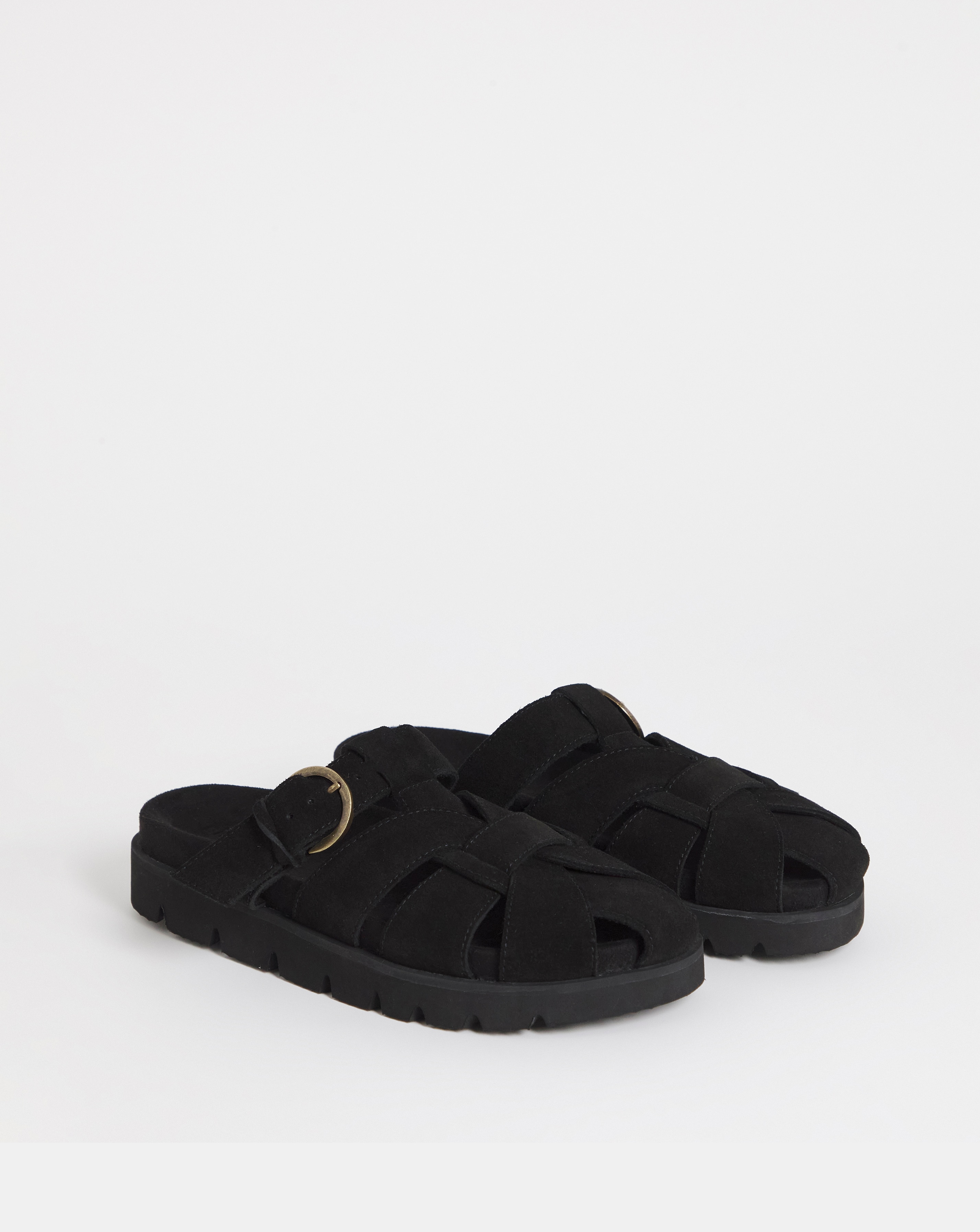 Aziza Suede Woven Closed Toe Mule Shoes - Wide Fit (E) | JD Williams