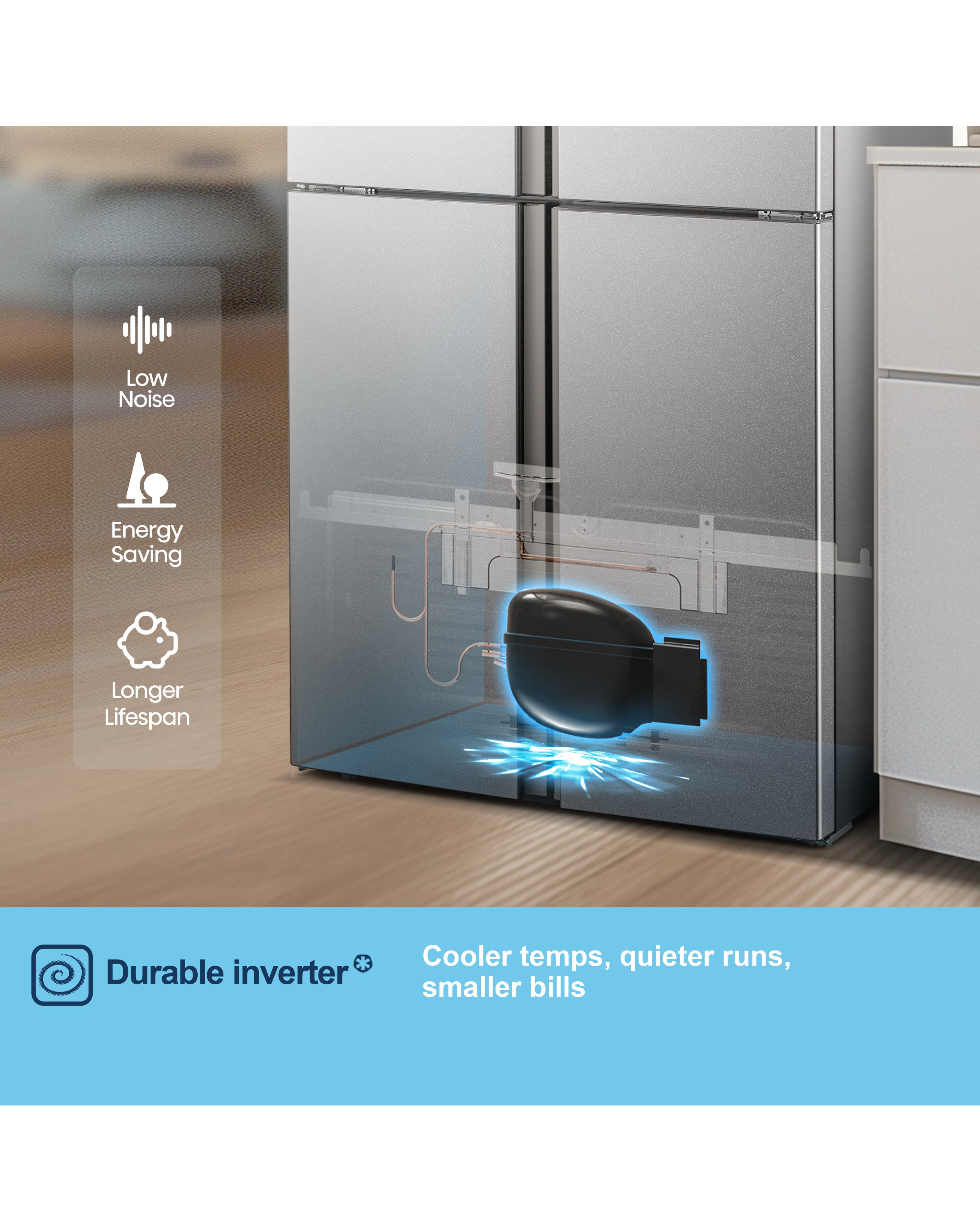 Fridgemaster MQ79394ES American Fridge Freezer E Rated 182 CM | JD