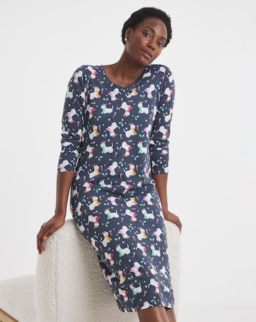 Pretty Secrets (2 Pack) Christmas Scottie Dog Value Midi Nighties