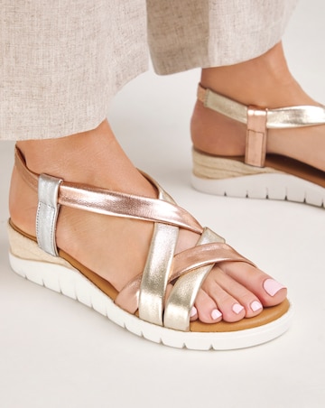 Senna Leather Tubular Sandal Wide E Fit