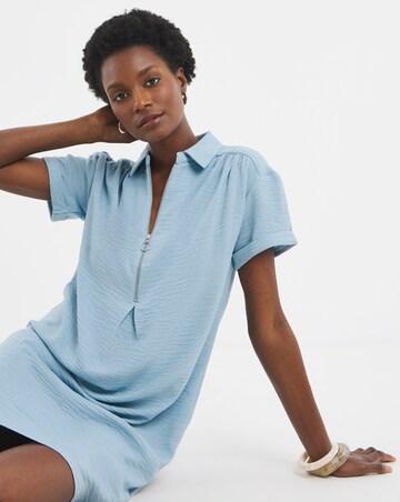 Zip Collared Tunic Dress