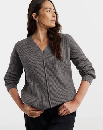 Charcoal V Neck Jumper
