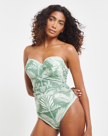 Figleaves Frida Underwired Bandeau Swimsuit Longer Length