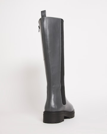Leather High Leg Chunky Chelsea - Wide Fit (E) & Standard Calf