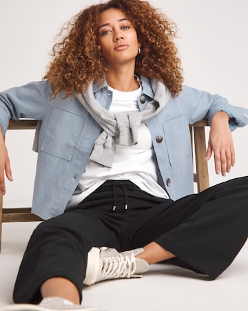 Denim Blue Linen Utility Jacket