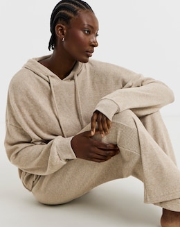 Figleaves Supersoft Rib Knit Lounge Set Beige