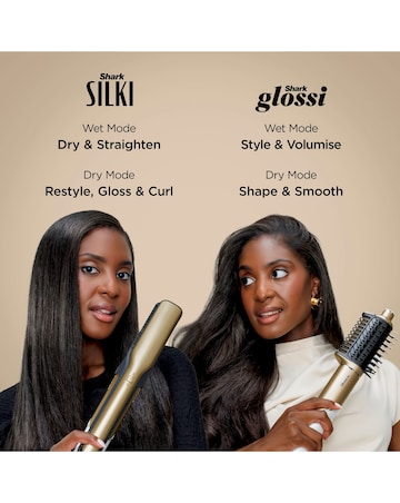 Shark Glam Straight, Waves & Curls Multi-Styler 5-In-1 - Gold - HD6052SUK