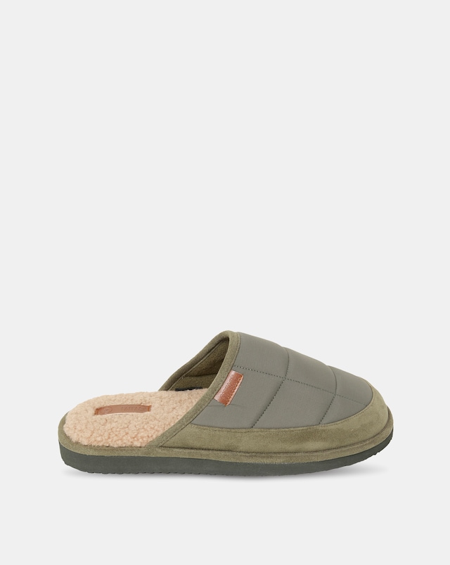 FatFace Quilted Mule Slippers - Khaki