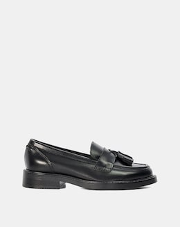 Dune Black Garda Leather Loafers