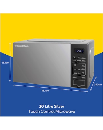 Russell Hobbs RHMT2005S 20L Silver Touch Control Digital Microwave