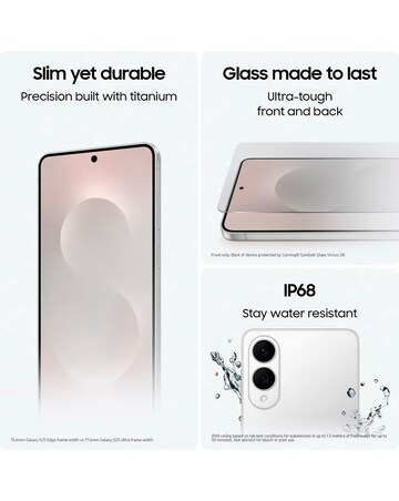 Samsung Galaxy S25 Edge 256GB Black & Samsung Galaxy Watch7 40mm BT Cream Bundle