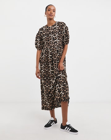 Leopard Print Smock Dress