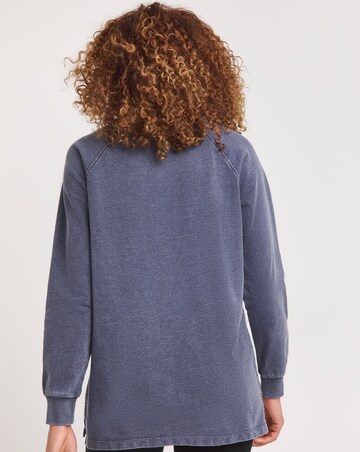 Washed Longline Crew Neck Sweatshirt
