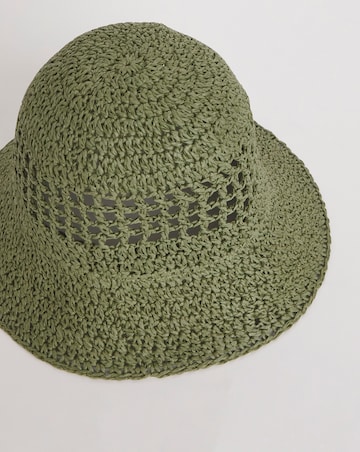 Khaki Crochet Straw Hat
