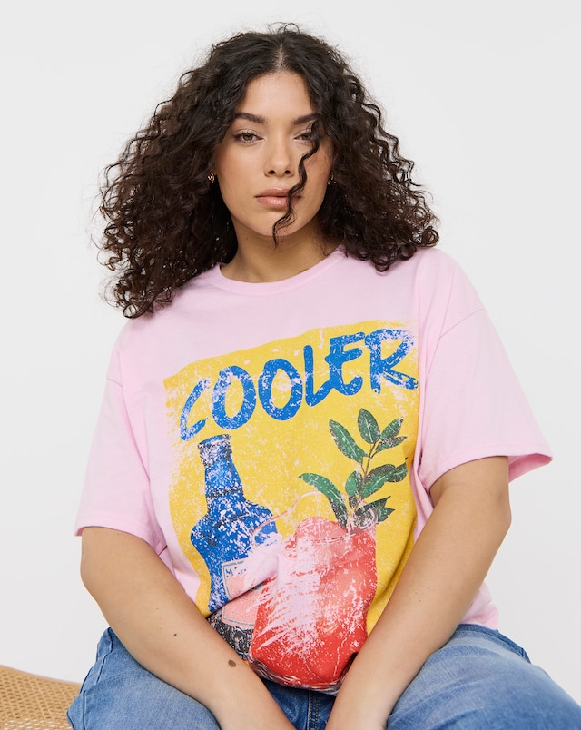 Simply Be Pink Cooler Cocktail Graphic T-Shirt