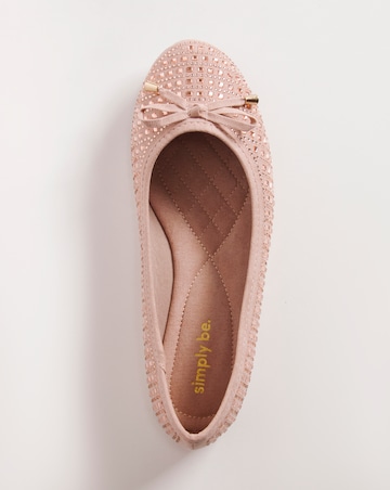 Charlize Embellished Ballerina Shoes Wide E Fit Simply Comfort