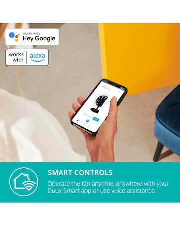 Duux Whisper Smart Matt Black Finish Portable Fan