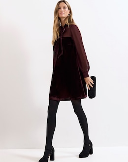 Phase Eight Vinnie Velvet Pussy Bow Dress