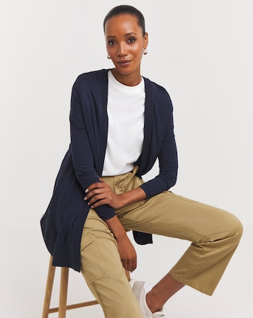 Navy Edge to Edge Jersey Cardigan
