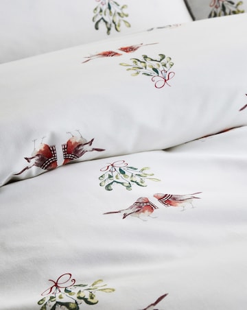 Kissing Robin Mistletoe Duvet Cover Set