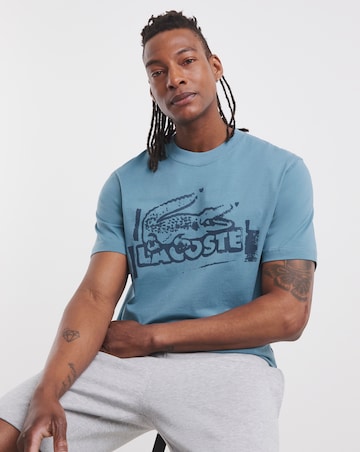 Lacoste Short Sleeve Croc Graphic T-Shirt - Slate Blue