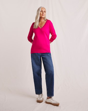 Julipa Scalloped V-Neck Jumper