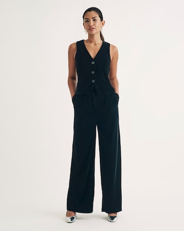 Nobody's Child Black Eli Velvet Wider Leg Trouser