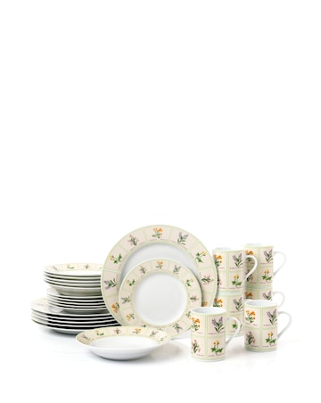 Waterside 24 Piece Wild Flowers Dinner Set
