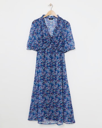 Midi Tea Dress With Frill Detail