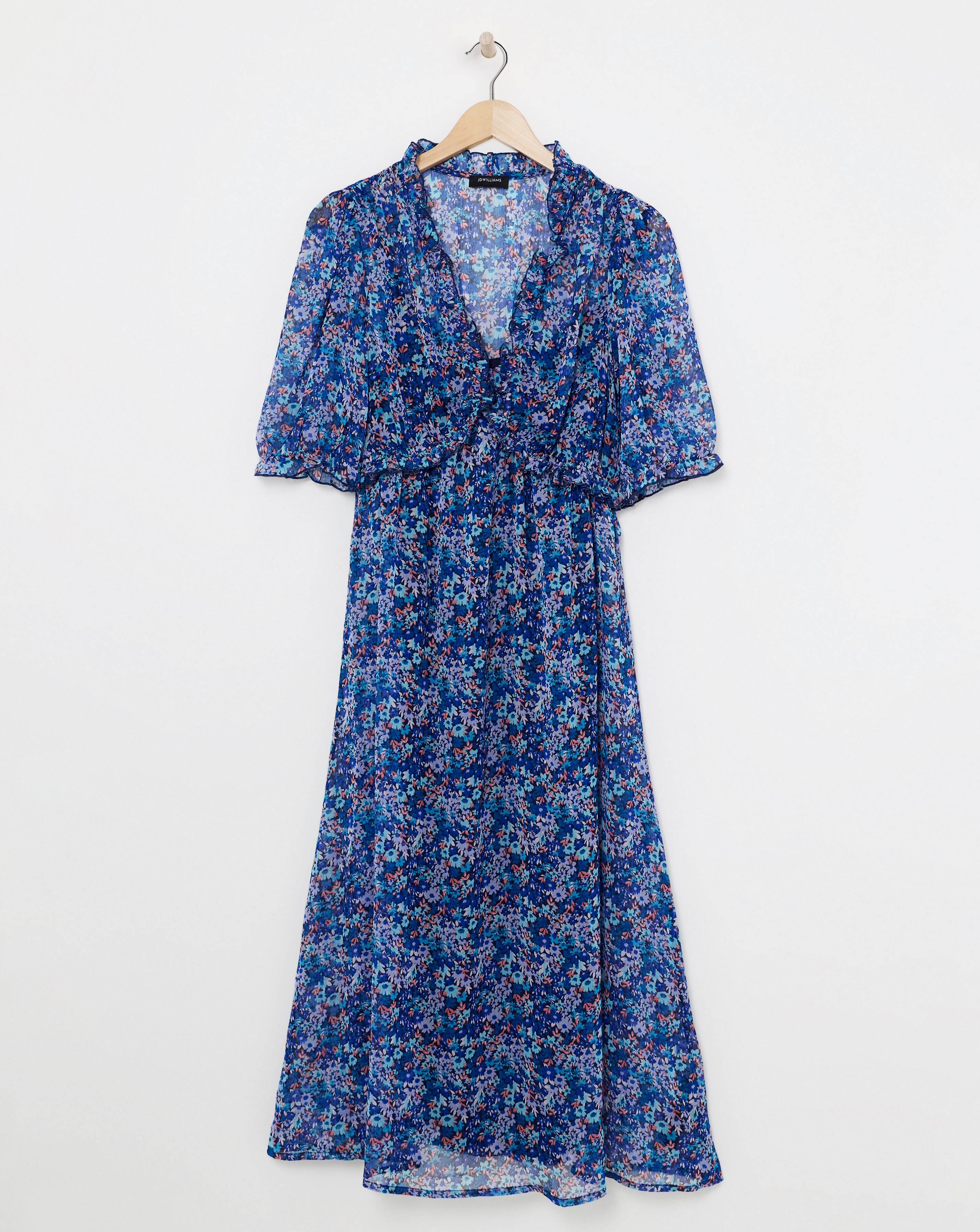 Midi Tea Dress With Frill Detail