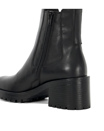 Dune Positivity Black Leather Chunky Chelsea Boots