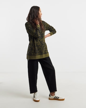 Plum Print Side Zip Longline Sweatshirt