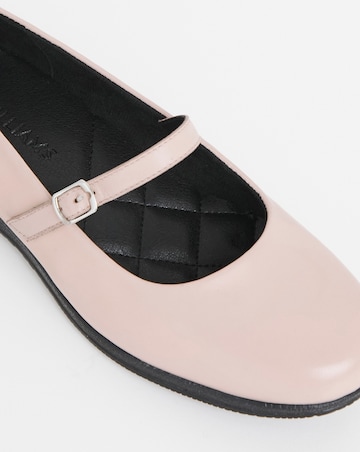 Heavenly Soles Annette Mary Jane Flat Leather Ballerina - Extra Wide Fit (EEE)