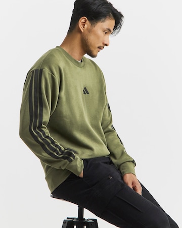 adidas 3 Stripes Fleece Sweatshirt