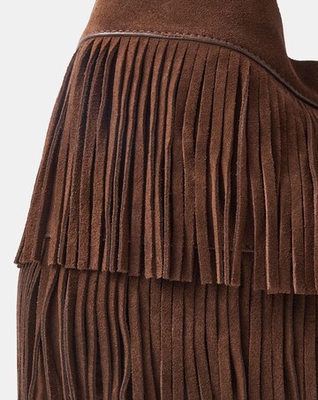 Accessorize Fringe Suede Shoulder Bag