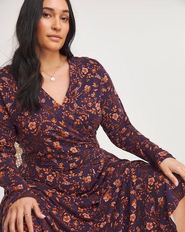 Joe Browns Joe's Favourite Purple Wrap Maxi Jersey Dress