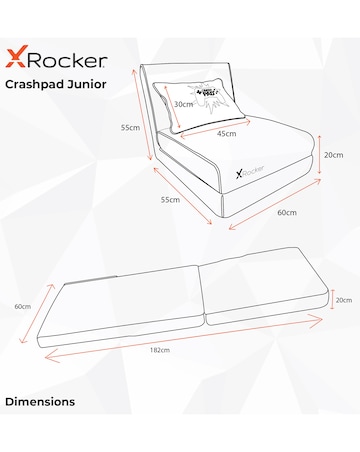 X Rocker Crash Pad Junior Foldable Z Bed Mattress and Gaming Chair