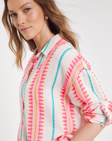 Beach to Beach Jacquard Stripe Beach Shirt and Shorts Co ord