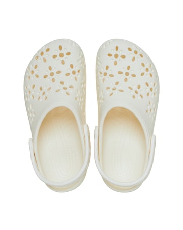 Crocs Chalk Classic Floral Cut Out Clog - Standard Fit