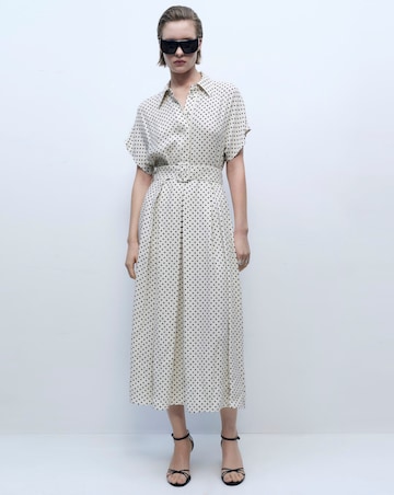 Mango Polka-Dot Dress with Belt