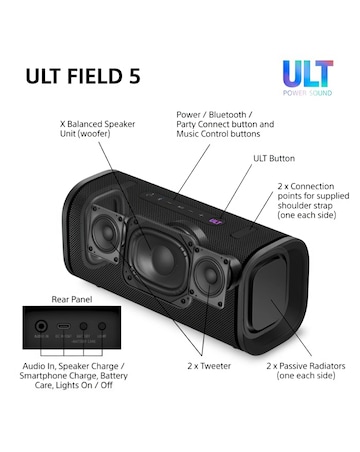 Sony ULT Field 5 Portable Wireless Speaker - Black