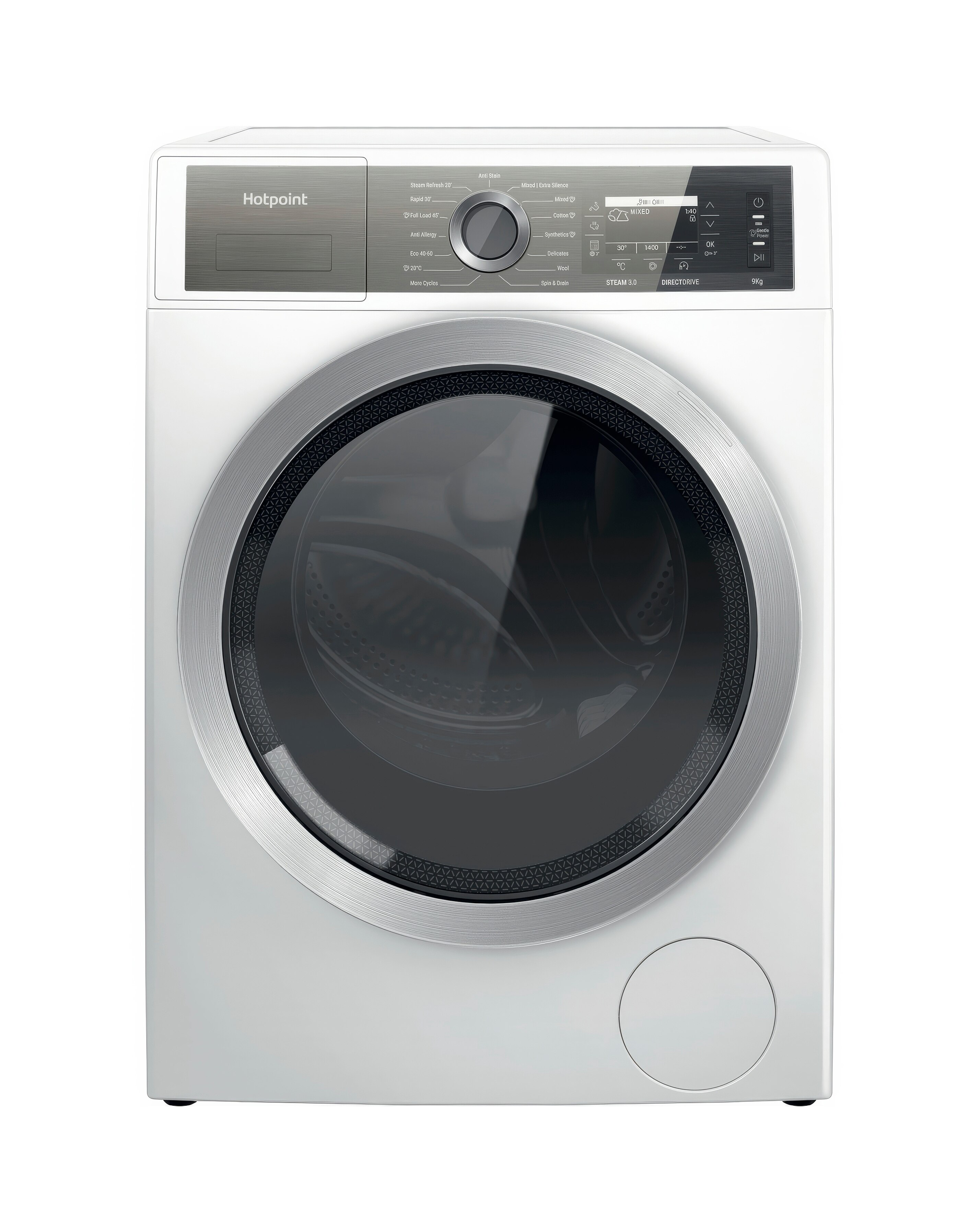 Hotpoint H799GPOWERUK, 9kg, 1400rpm Washing Machine - White + Installation