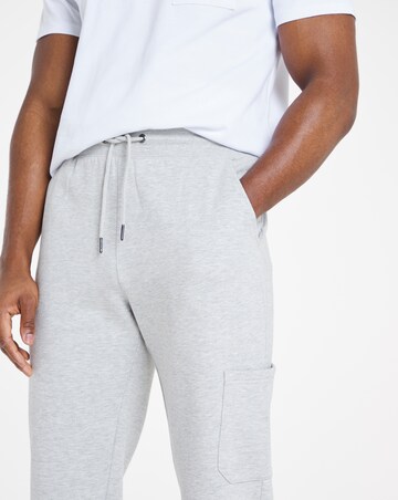 Grey Marl Cuffed Cargo Joggers
