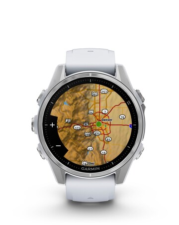 Garmin Fenix 8 43mm Amoled Smart Watch - Silver with Whitestone Silicone Band