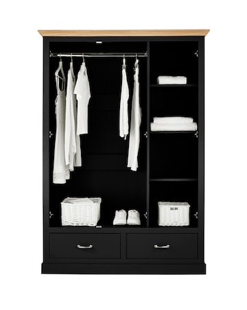 Julipa Ashford 3 Door 2 Drawer Wardrobe with Mirror