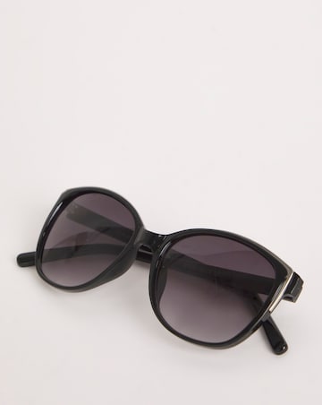Sarah Black Wide Frame Sunglasses