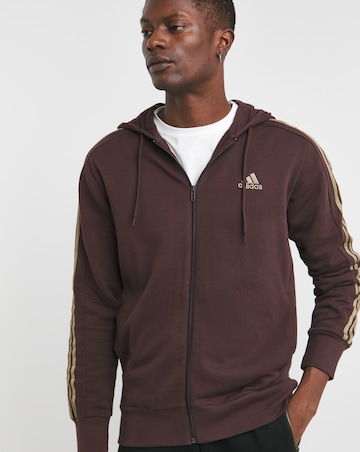 adidas 3 Stripes French Terry Full Zip Hoodie