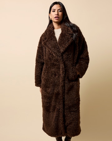 Little Mistress Chocolate Faux Fur Coat