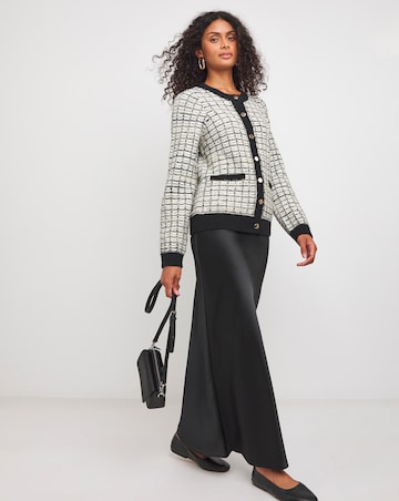 Lurex Checked Cardigan